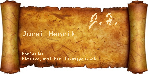 Jurai Henrik névjegykártya